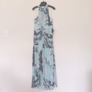 Adrianna Papell Sleeveless Halter Full-Length Formal Gown Dress - Size 14 - NWT